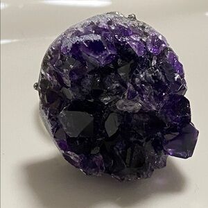 Purple Amethyst Crystal Cluster ring Purple Crystal Geode